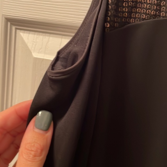 Narciso Rodriguez for Design Nation Black Tank Top, Gold Sequins, sz XS - Picture 7 of 9